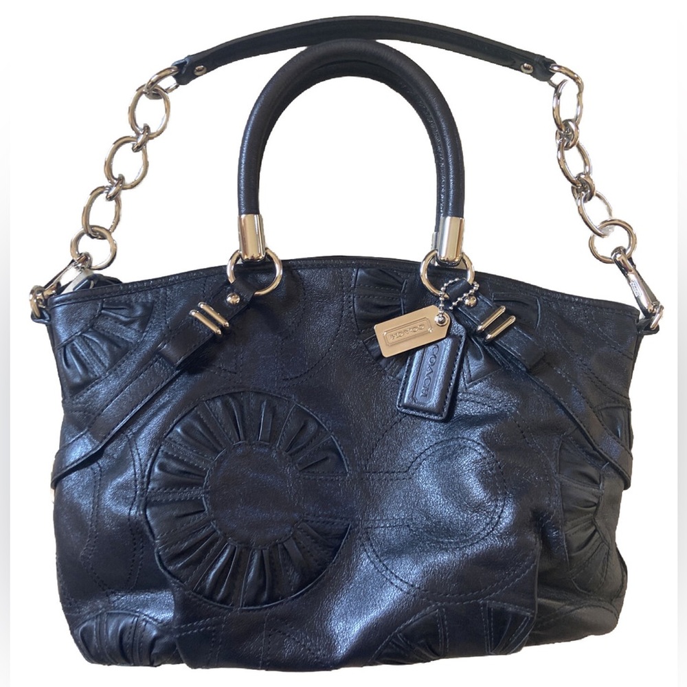 COACH Madison Sophia Satchel with Embellished Black Leather Bag 16356 NWOT